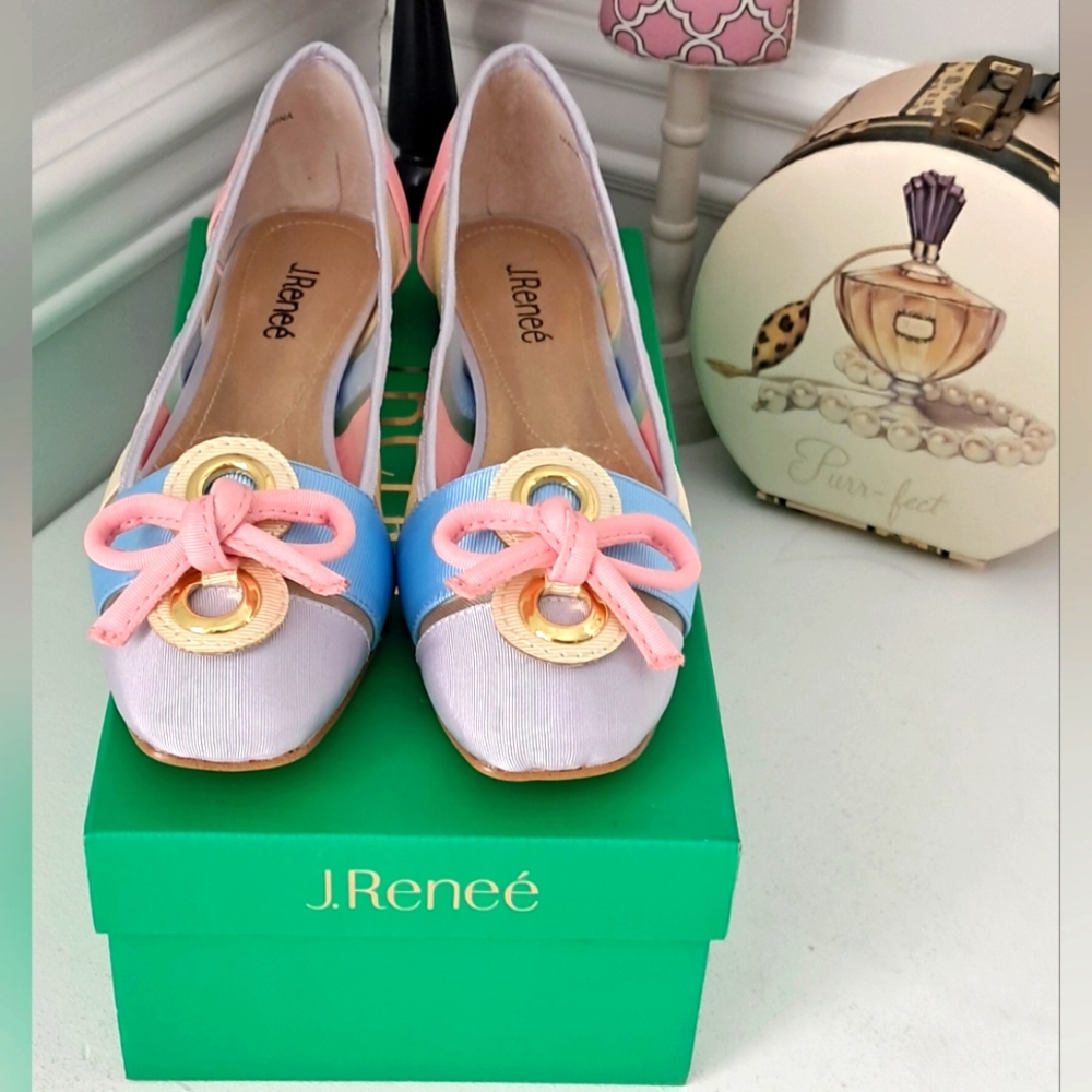 J. Renee Multi Color Spring Flats Sz 10M NWB